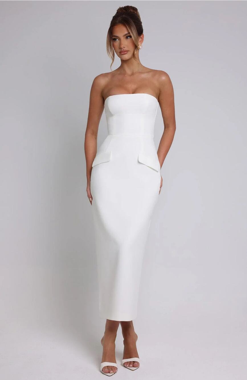 NEW Babyboo Roxanne Midaxi Dress Ivory Size Medium Cocktail Party Dress